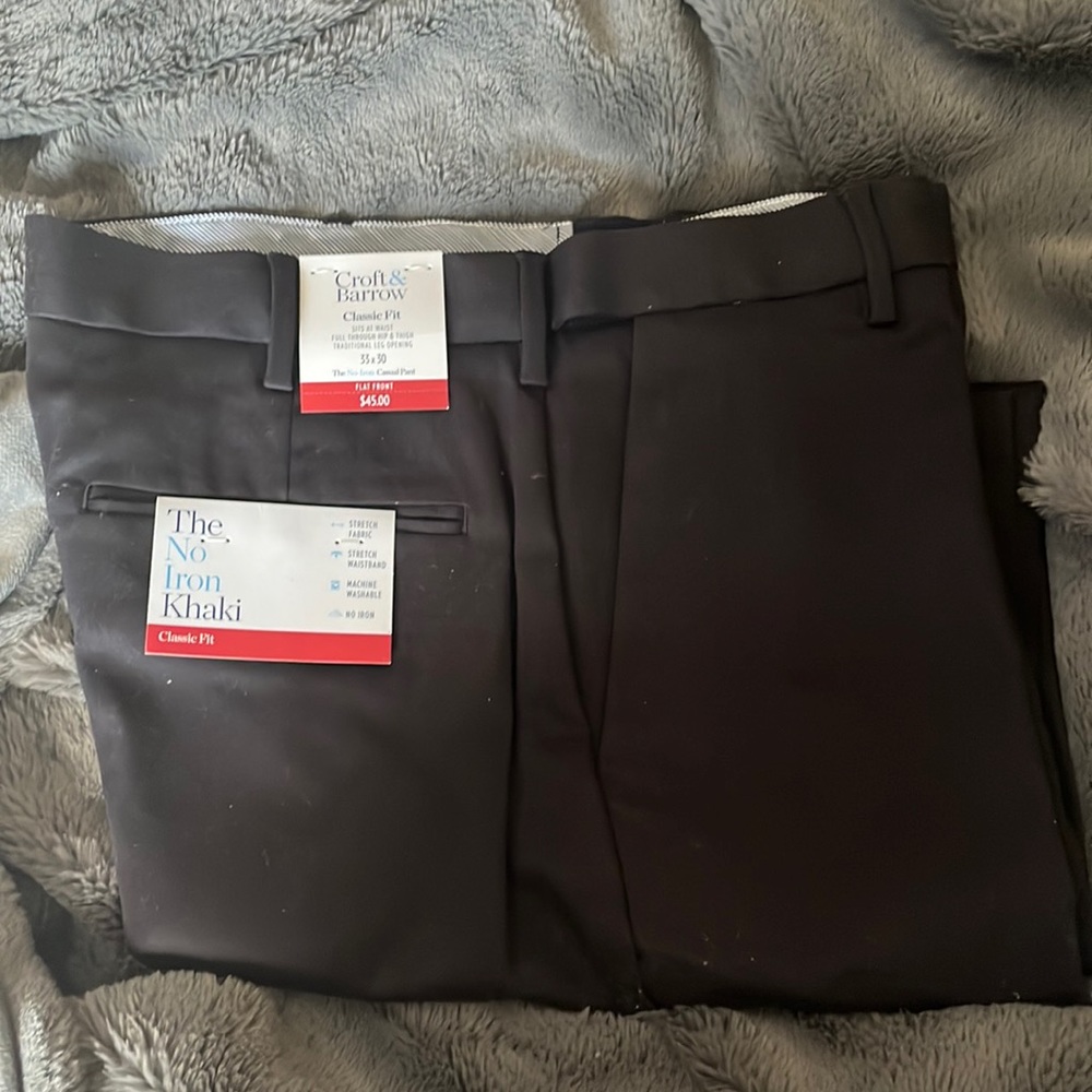 Croft & Barrow Classic Fit 33x30 No Iron Casual Pant